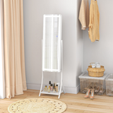 HOMCOM LED Full Length Floor Mirror with Storage Shelf, 3 Light Colours & Adjustable Tilt – Dressing Mirror