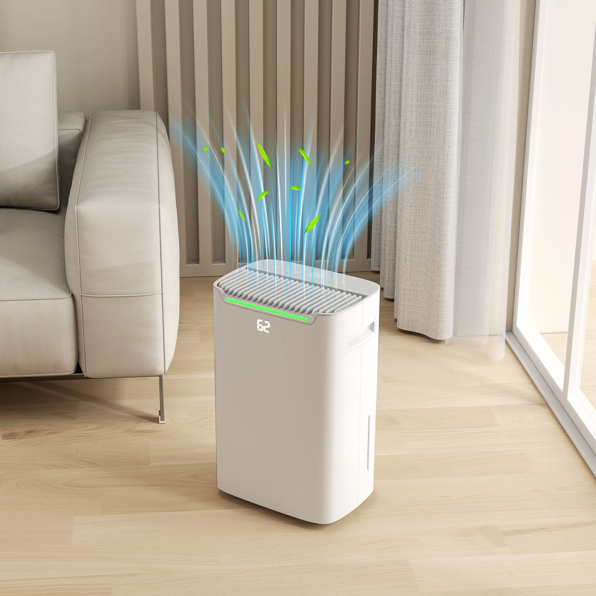 HOMCOM 20L/Day Dehumidifier with 24H Timer – Reduce Damp & Condensation in Larger Rooms, White