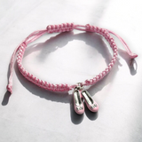 Aye Do Gifts Pink Ballet Shoe Charm Friendship Bracelet with Adjustable Braided Cord – Gift for Dancers