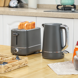 HOMCOM 1.7L 3000W Kettle & High-Lift 2-Slice Toaster Set with Browning Control – Breakfast Appliance Duo, Grey