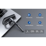WYE ProVoice One-Ear Bluetooth Business Headset with CVC8.0 Noise Cancellation, 80-Hour Talk Time, Black