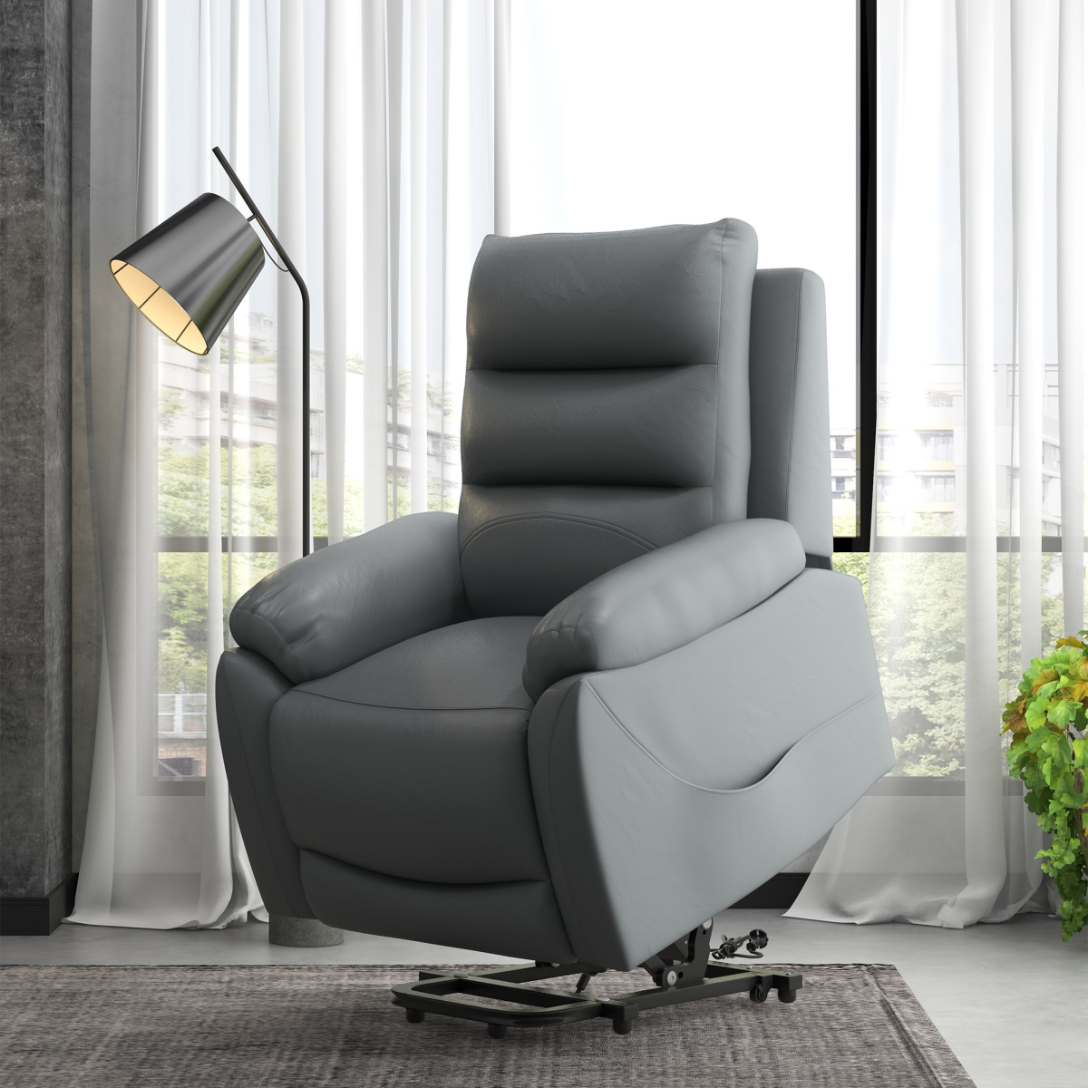 HOMCOM Power Lift Recliner Armchair with Electric Recline & Handset – Riser Chair, Grey