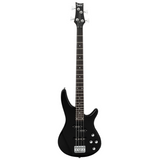 GIB Electric Bass Guitar, Full Size 4 String with Bag, Strap & Amp Cable – Black