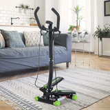 HOMCOM Stepper Machine with Resistance Bands – Heavy-Duty Steel Frame Home Fitness Workout Equipment