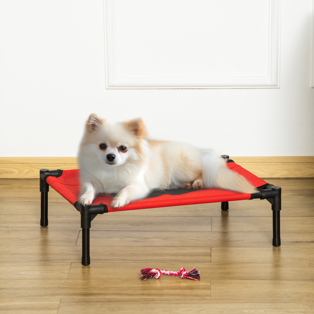 Pawhut Elevated Pet Bed – Foldable Portable Cooling Cot Hammock for Dogs & Cats, Indoor & Outdoor, Camping