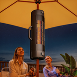 Outsunny Electric Parasol-Mounted Patio Heater, 2 Heat Settings up to 2000 W – IP44 Outdoor Heater, Black