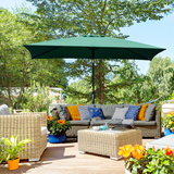 Outsunny 3x2m Patio Parasol with Tilt & Crank Handle, 6 Ribs, UV-Resistant Canopy – Garden Sun Shade, Green