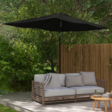 Outsunny 2 x 3m Rectangular Garden Parasol with Crank Handle & Tilt, UV Resistant – Patio Sunshade, Black