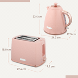 Kettle and 2-Slice Toaster Set with 1.7L Fast Boil Kettle & 7 Browning Levels – Honeycomb Design, Light Pink