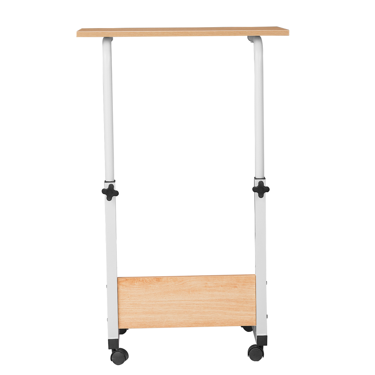 Adjustable Oak-Finish Computer Desk, 60cm P2 Particle Board – Compact Study Desk or Sofa Side Table