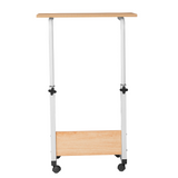 Adjustable Oak-Finish Computer Desk, 60cm P2 Particle Board – Compact Study Desk or Sofa Side Table