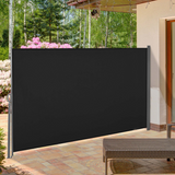 Outsunny 3 x 1.6m Retractable Side Awning Privacy Screen with Steel Frame – Garden Fence Panel, Black