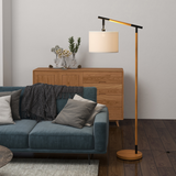 HOMCOM Floor Lamp with 350° Rotating Lampshade, Footswitch and LED Bulb Included – Metal Frame, Brown