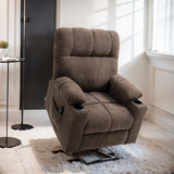 HOMCOM Heavy Duty Riser and Recliner Lift Chair with Cup Holders for the Elderly, Brown