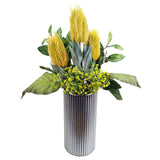 Artificial Yellow Gypsophila Stems, Pack of 6 – 55cm Wired Faux Flowers for Arrangements
