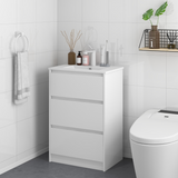 kleankin 600mm Bathroom Vanity Unit with Basin & 2 Drawers – Compact Cloakroom Storage, Gloss White