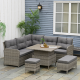 Outsunny rattan corner sofa set arranged in a garden setting
