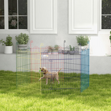 PawHut Multicolour Pet Playpen with Door, 6 Shapeable Panels – Dog, Puppy and Small Animal Crate