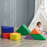 HOMCOM 7-Piece Kids Soft Foam Puzzle Play Blocks Set – Toddler Learning Activity Toys for Ages 1-3