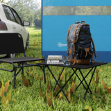 Outsunny Folding Camping Table with Carry Bag & Metal Frame – Portable Outdoor Picnic Table, Black