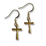 Aye Do Gifts Gold Cross Drop Earrings – Stainless Steel Gold Plated, Nickel-Free Fish Hooks, Gift Boxed