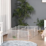 Pawhut 12-Panel DIY Small Animal Playpen with Connectors – Indoor Cage for Rabbits, Chinchillas & Guinea Pigs