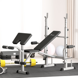 HOMCOM Adjustable Weight Bench with Squat Rack, Leg Developer & Plate Storage – Home Gym Workout Bench, Grey