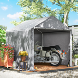 Outsunny Temporary Garden Shed Tent with Galvanised Steel Frame & PE Cover – Bike & Tool Storage, Grey