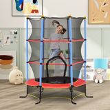 HOMCOM Kids Trampoline with Enclosure Net and Zipped Door – Bungee Design, Indoor Outdoor, Ages 3-10