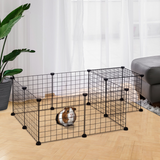 Pawhut 12-Panel Metal Wire Pet Playpen with Non-Slip Connectors – DIY Small Animal Fence, Black