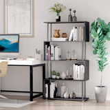 HOMCOM Wooden S-Shape Bookshelf & Room Divider – Multi-Tier Display Shelves, Black