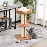 91cm Cat Tree with Plush Top Perch, Sisal Scratching Posts and Middle Perch – Kitten Activity Tower