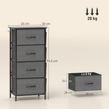 Wooden Chest of 4 Drawers with Side Pockets – Compact Bedroom & Nursery Storage