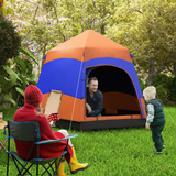 Outsunny 4 Person Pop Up Hexagon Tent with Mesh Windows – Portable Family Camping & Festival Shelter