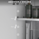 Wall-Mounted Bathroom Mirror Cabinet with Soft-Close Doors & Adjustable Shelf – 60 x 60cm, White