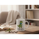 Tea Rex Dinosaur Quote Ceramic Coffee Mug, 320ml – Funny Cute Gift for Dinosaur Lovers, White