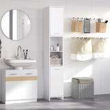 Tall Freestanding Storage Cabinet with Door & Shelves – Elegant Bathroom, Bedroom & Hallway Storage