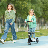 AIYAPLAY Foldable Kids Kick Scooter with 4-Level Adjustable Handlebar & Rear Brake – Ages 6-12, Black