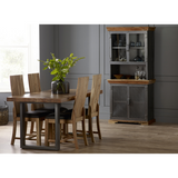 Modern Solid Wood & Metal Dining Table – Industrial-Inspired Kitchen & Dining Room Furniture