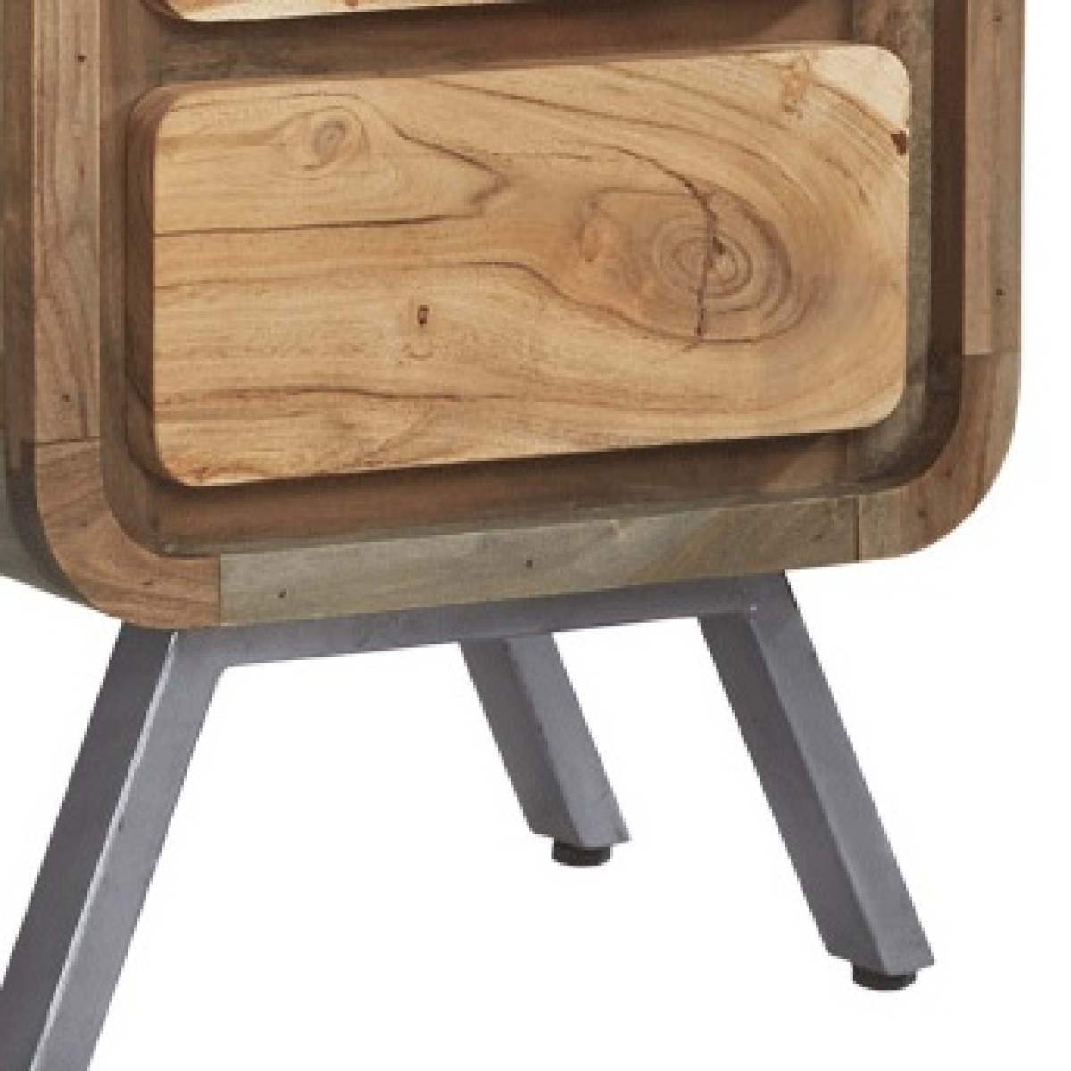 Indian Hub Aspen Hand-Crafted 2 Drawer Lamp Table – Retro-Inspired Side Table for Any Room