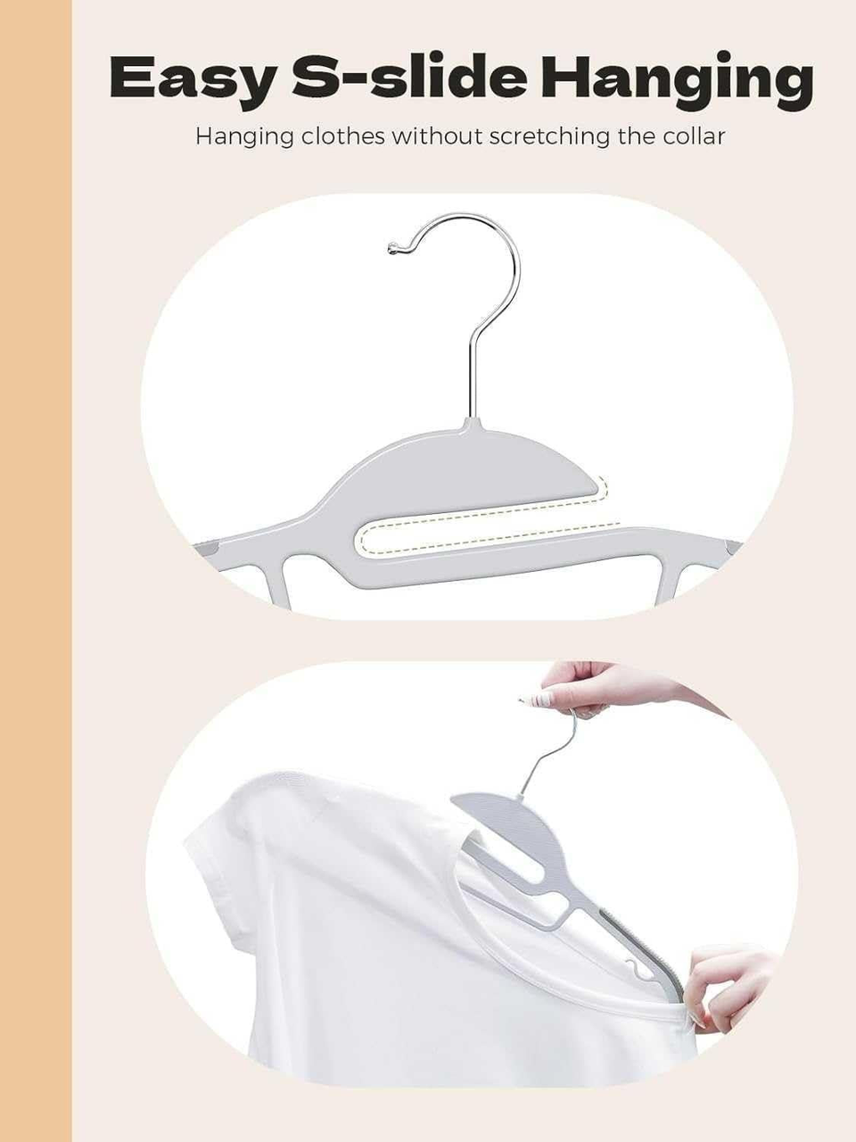 Belofay Non-Slip Plastic Coat Hangers – 100 Pack, White, Heavy Duty Adult Size
