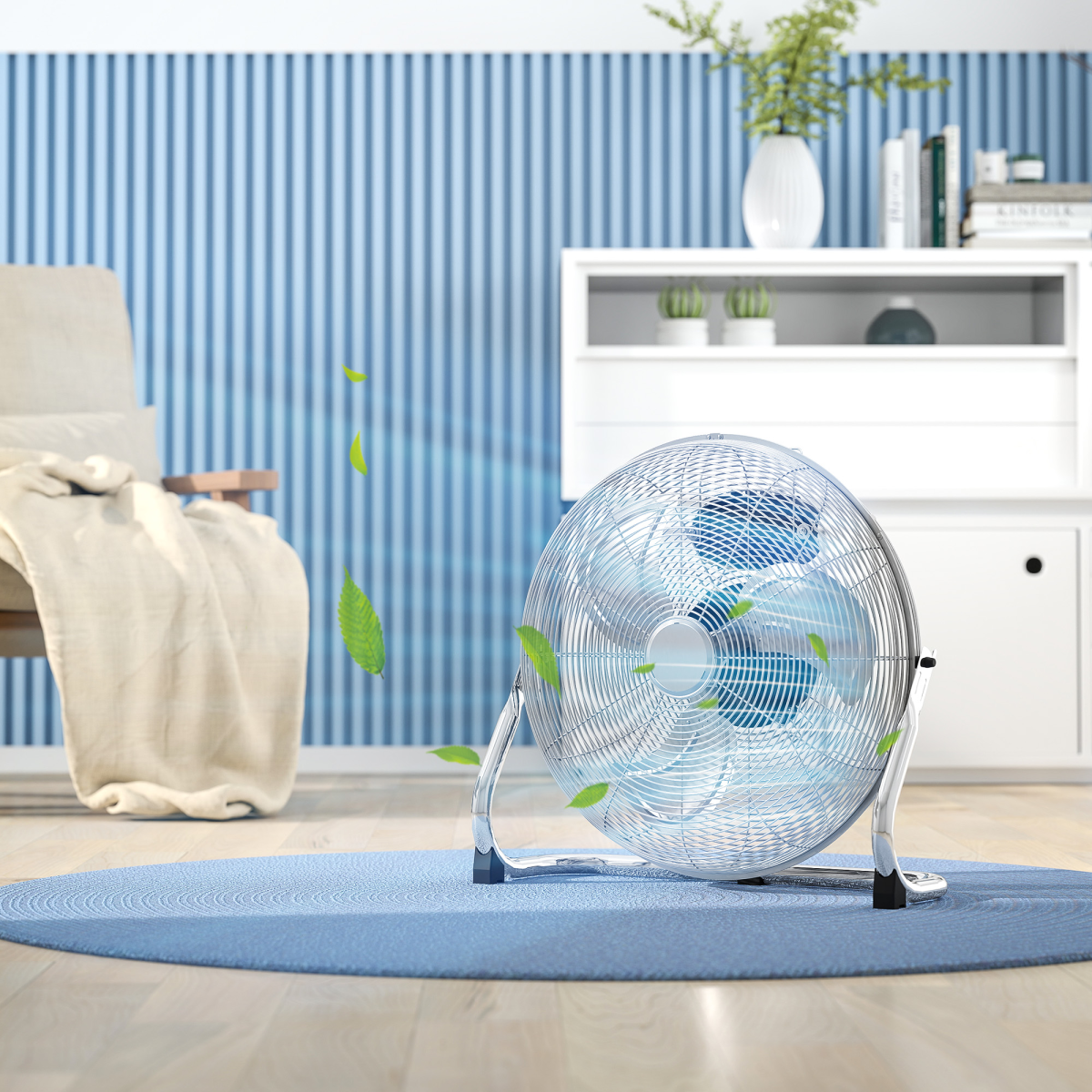 HOMCOM 55cm 100W Oscillating Tower Fan with 3 Speeds – Compact Desk Cooling for Home Offices