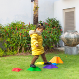 Outsunny 6-Piece Balance Stepping Stones Set, Stackable and Non-Slip – Kids Obstacle Course for Ages 3-8