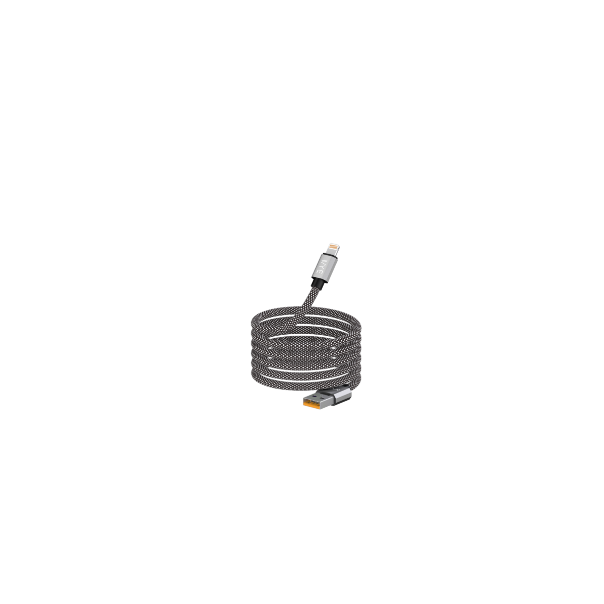 WYEFLOW USB-A to 8 Pin Magnetic Braided Cable, 12W Fast Charging & Data Transfer, 1m, Black