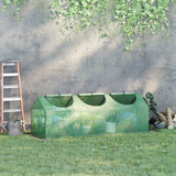 Outsunny Mini Greenhouse with 3 Zipped Roll-Up Windows and PE Cover – Small Plant Grow House for Outdoor Use