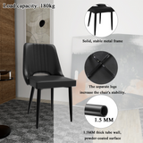 Scandinavian Faux Leather Dining Chair with Cut-Out High Back & Black Metal Legs – Padded Seat, 180kg Load
