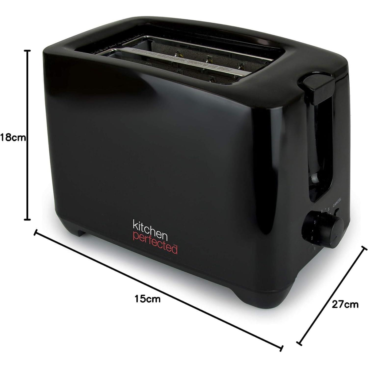 Kitchen Perfected 1.7L Fast Boil Cordless Kettle & 2-Slice Toaster Set – Black