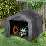 Outsunny 3x3m Heavy Duty Garden Storage Shed with PE Panels & Galvanised Steel Frame – Waterproof, Dark Grey