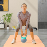 SPORTNOW 6kg Soft Kettlebell with Non-Slip Handle & Flat Base – Home Gym Strength Training, Grey and Green