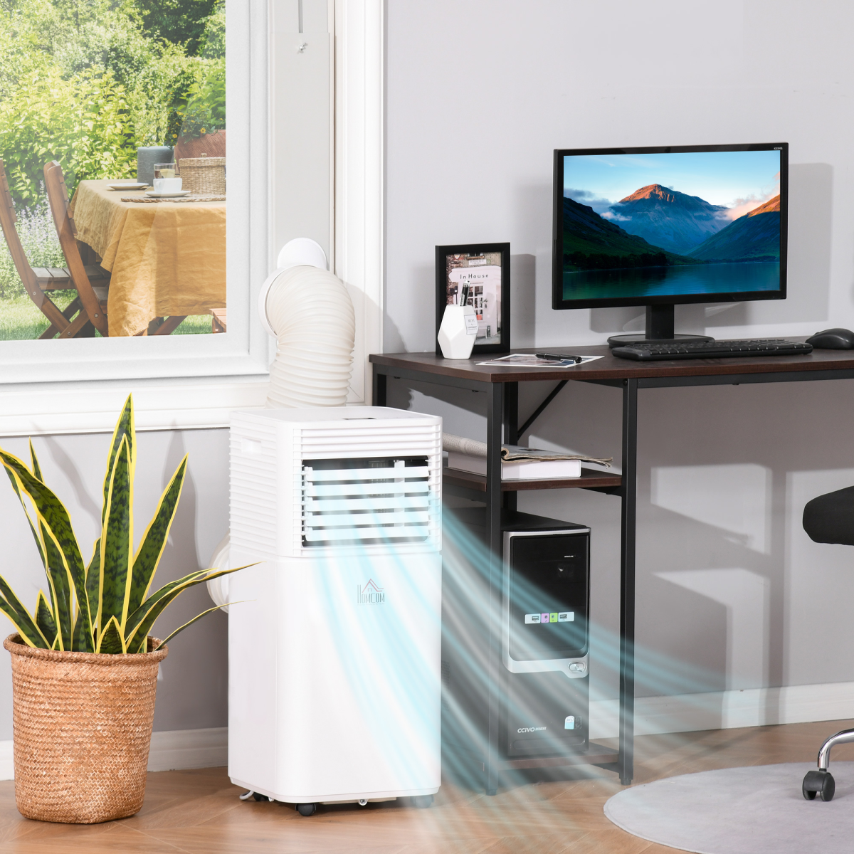 HOMCOM 9000 BTU Portable Air Conditioner with 4 Modes, LED Display & 24-Hour Timer – Home Office Cooling